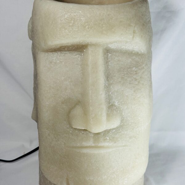 Photophore en cire recyclée en forme de tête de Moaï