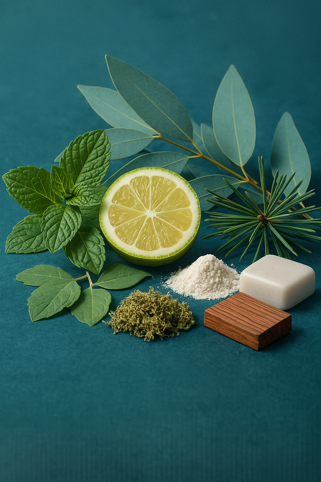 Ingrédients du parfum Eucalyptus Menthe – menthe verte, bergamote, eucalyptus, pin, poudre aldehydée, mousse de chêne et bois de cèdre, composition fresh & premium boo-j.