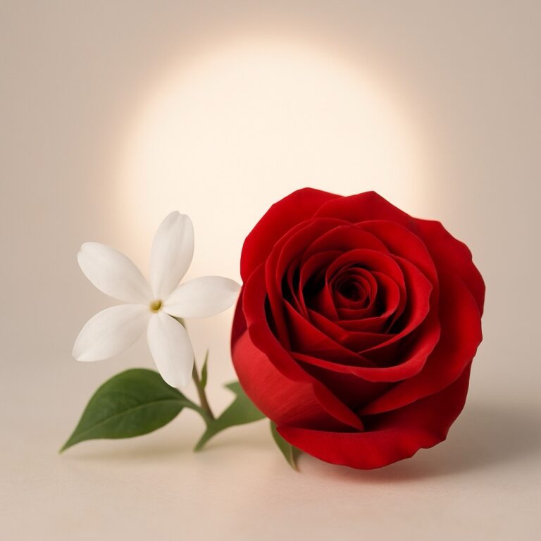 Composition florale illustrant l’univers du parfum n°3.