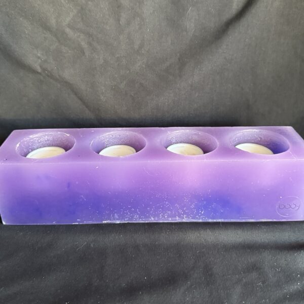 Photophorea rectangulaire orange en cire recyclée boo-j avec quatre bougies chauffe-plat