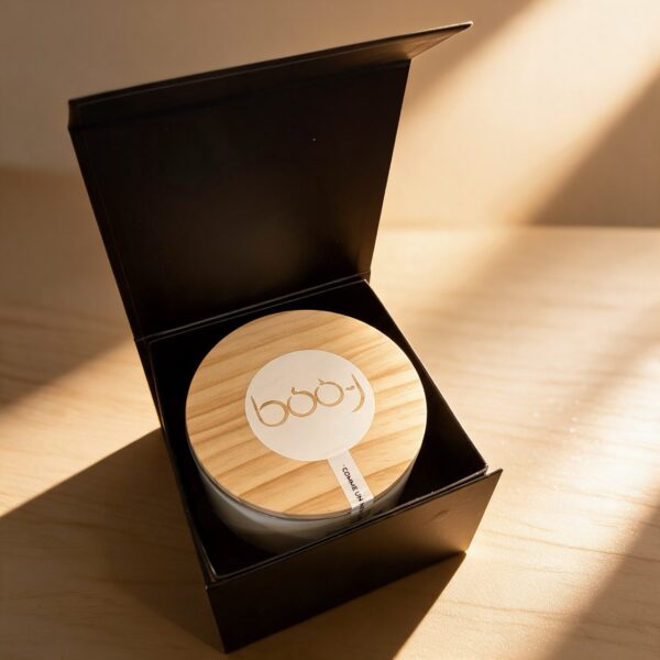 Coffret Cadeau M – Boîte pour bougie parfumée à 3 mèches. Boîte cadeau M pour bougie parfumée 600ml à 3 mèches.