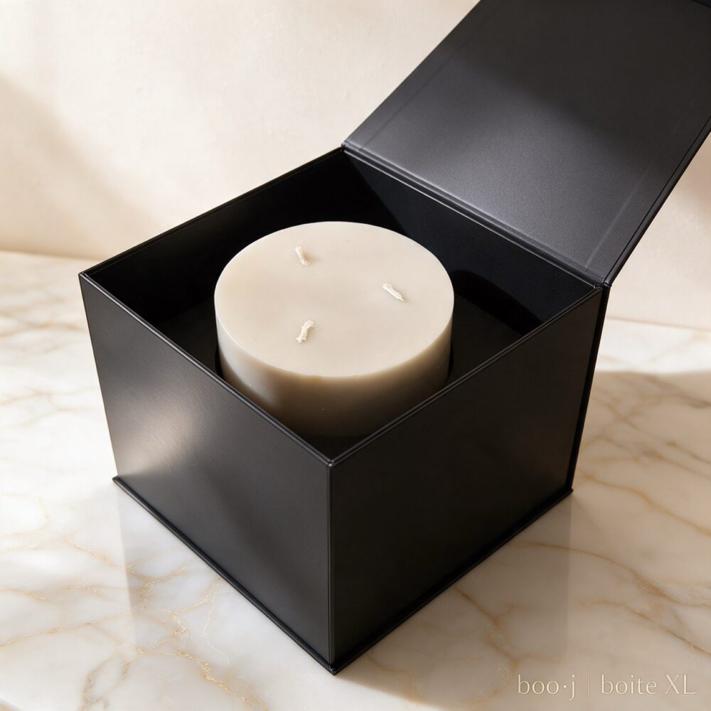 Coffret Cadeau XL – Boîte pour Grandes Bougies Grande boîte cadeau XL pour bougies monumentales et cylindres 3 mèches.